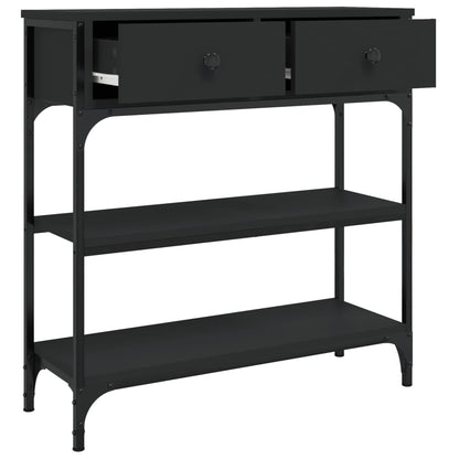 Tavolino Consolle Nero 72,5x25x75 cm in Legno Multistrato - homemem39