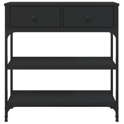 Tavolino Consolle Nero 72,5x25x75 cm in Legno Multistrato - homemem39