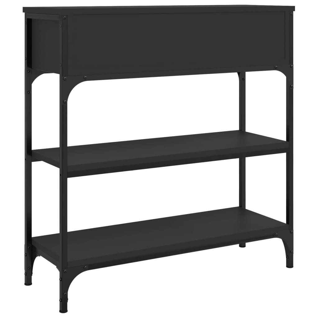 Tavolino Consolle Nero 72,5x25x75 cm in Legno Multistrato - homemem39