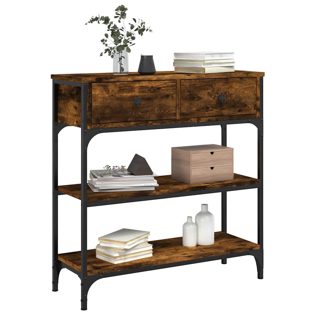 Tavolino Consolle Rovere Fumo 72,5x25x75cm in Legno Multistrato | homemem39