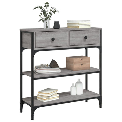 Tavolino Consolle Grigio Sonoma 72,5x25x75 cm Legno Multistrato - homemem39