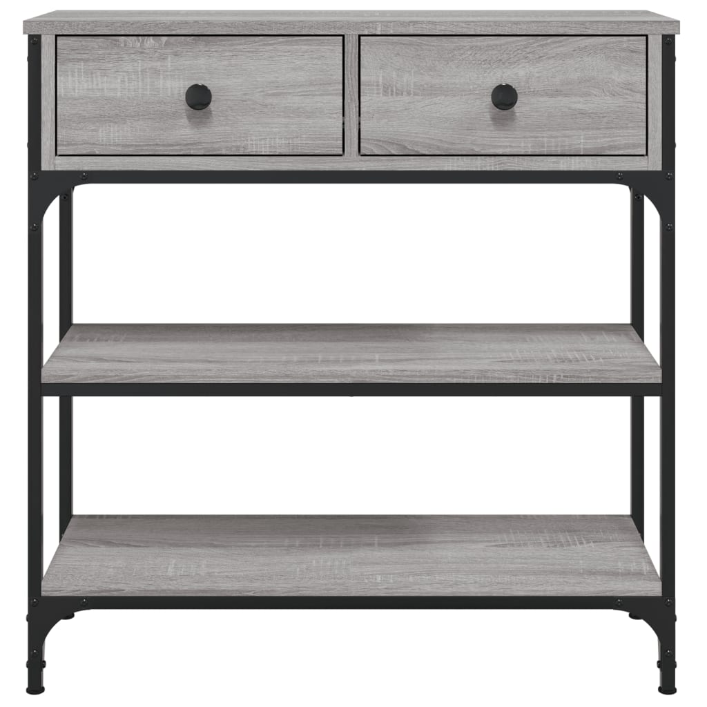 Tavolino Consolle Grigio Sonoma 72,5x25x75 cm Legno Multistrato - homemem39