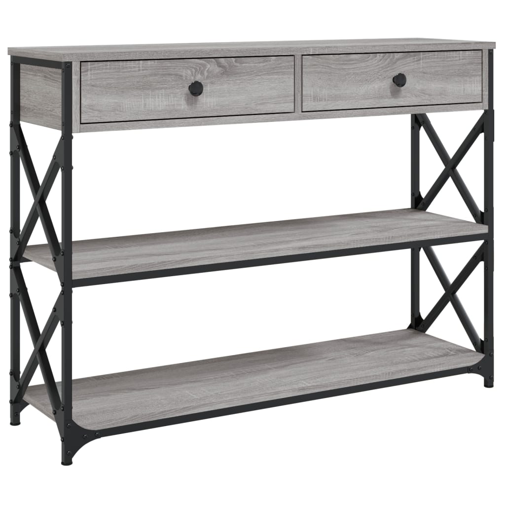 Tavolo Consolle Grigio Sonoma 100x28x75 cm in Legno Multistrato - homemem39