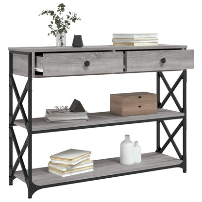 Tavolo Consolle Grigio Sonoma 100x28x75 cm in Legno Multistrato - homemem39