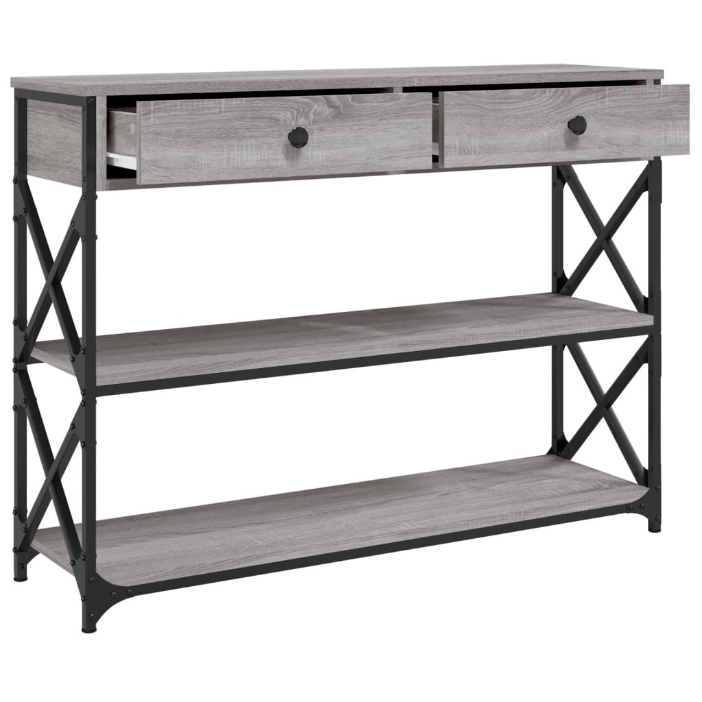 Tavolo Consolle Grigio Sonoma 100x28x75 cm in Legno Multistrato - homemem39