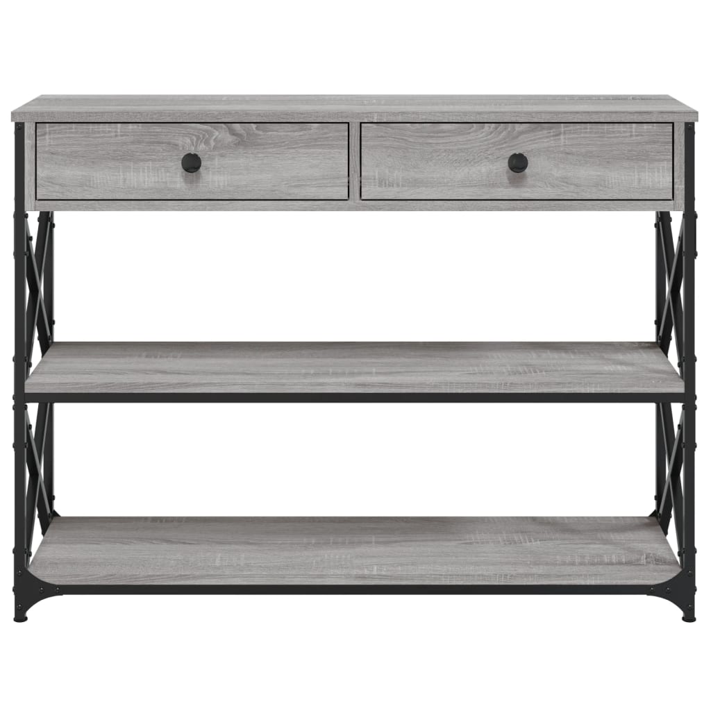 Tavolo Consolle Grigio Sonoma 100x28x75 cm in Legno Multistrato - homemem39