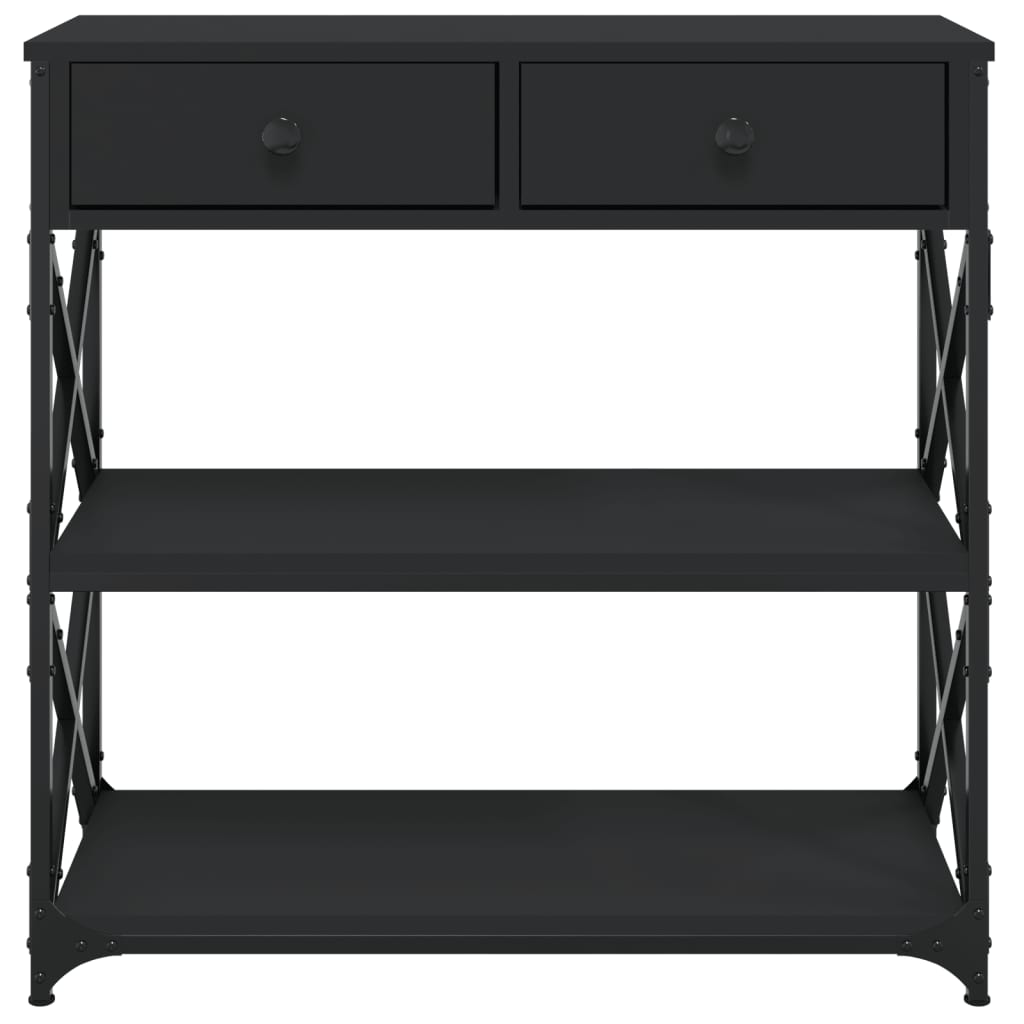 Tavolino Consolle Nero 75x28x75 cm in Legno Multistrato - homemem39