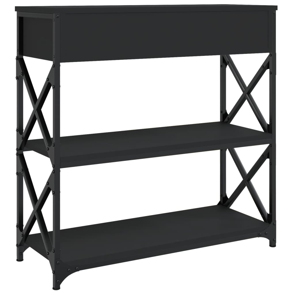 Tavolino Consolle Nero 75x28x75 cm in Legno Multistrato - homemem39