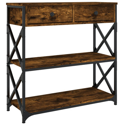 Tavolino Consolle Rovere Fumo 75x28x75 cm in Legno Multistrato | homemem39