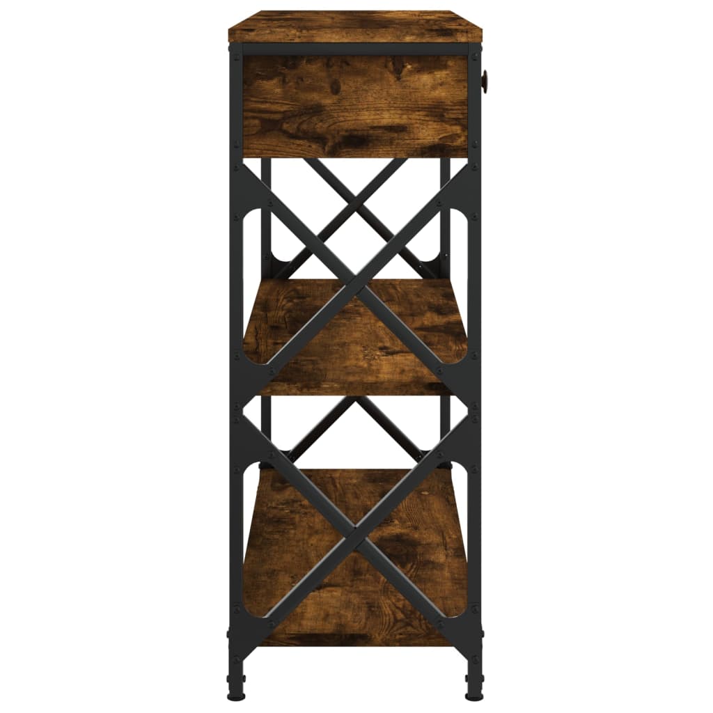 Tavolino Consolle Rovere Fumo 75x28x75 cm in Legno Multistrato | homemem39