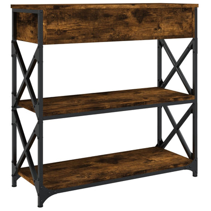 Tavolino Consolle Rovere Fumo 75x28x75 cm in Legno Multistrato | homemem39