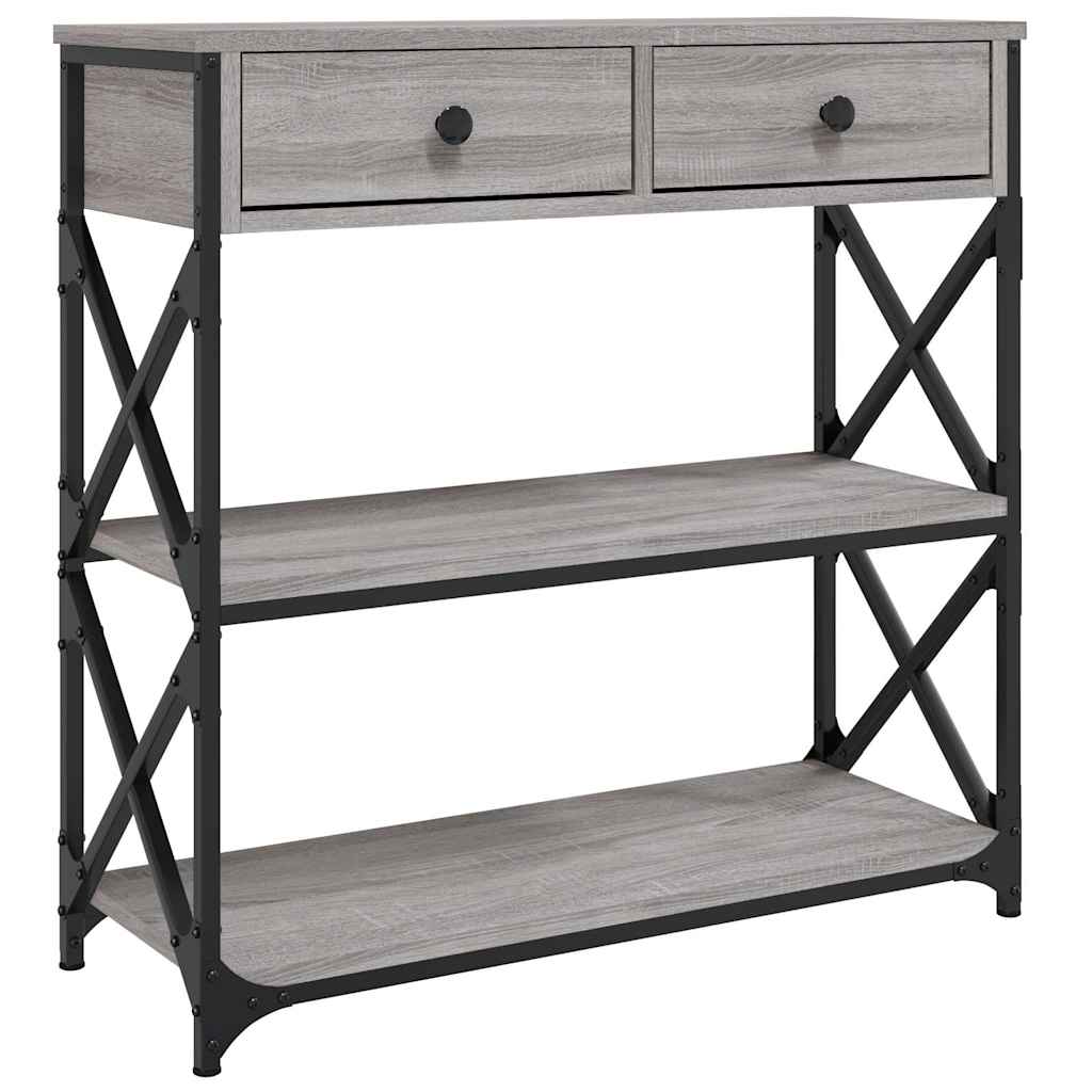 Tavolino Consolle Grigio Sonoma 75x28x75 cm Legno Multistrato | homemem39