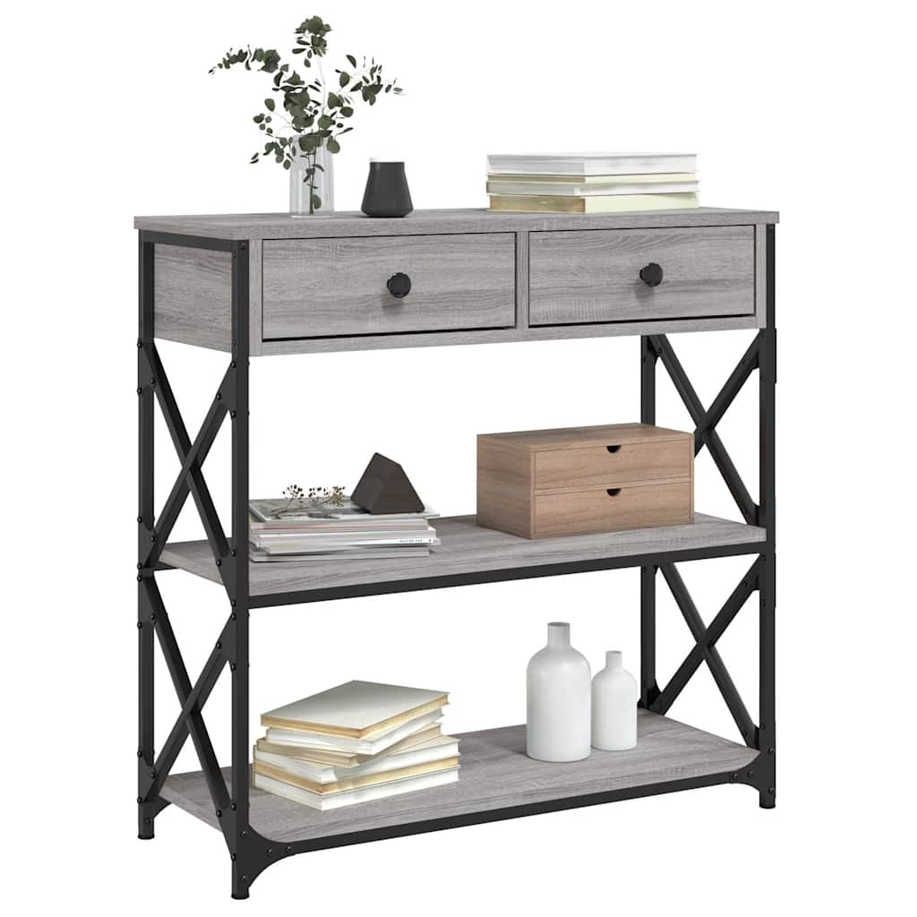 Tavolino Consolle Grigio Sonoma 75x28x75 cm Legno Multistrato | homemem39