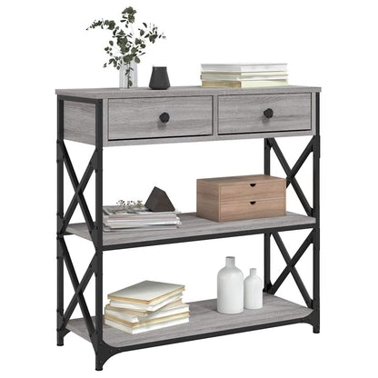 Tavolino Consolle Grigio Sonoma 75x28x75 cm Legno Multistrato | homemem39