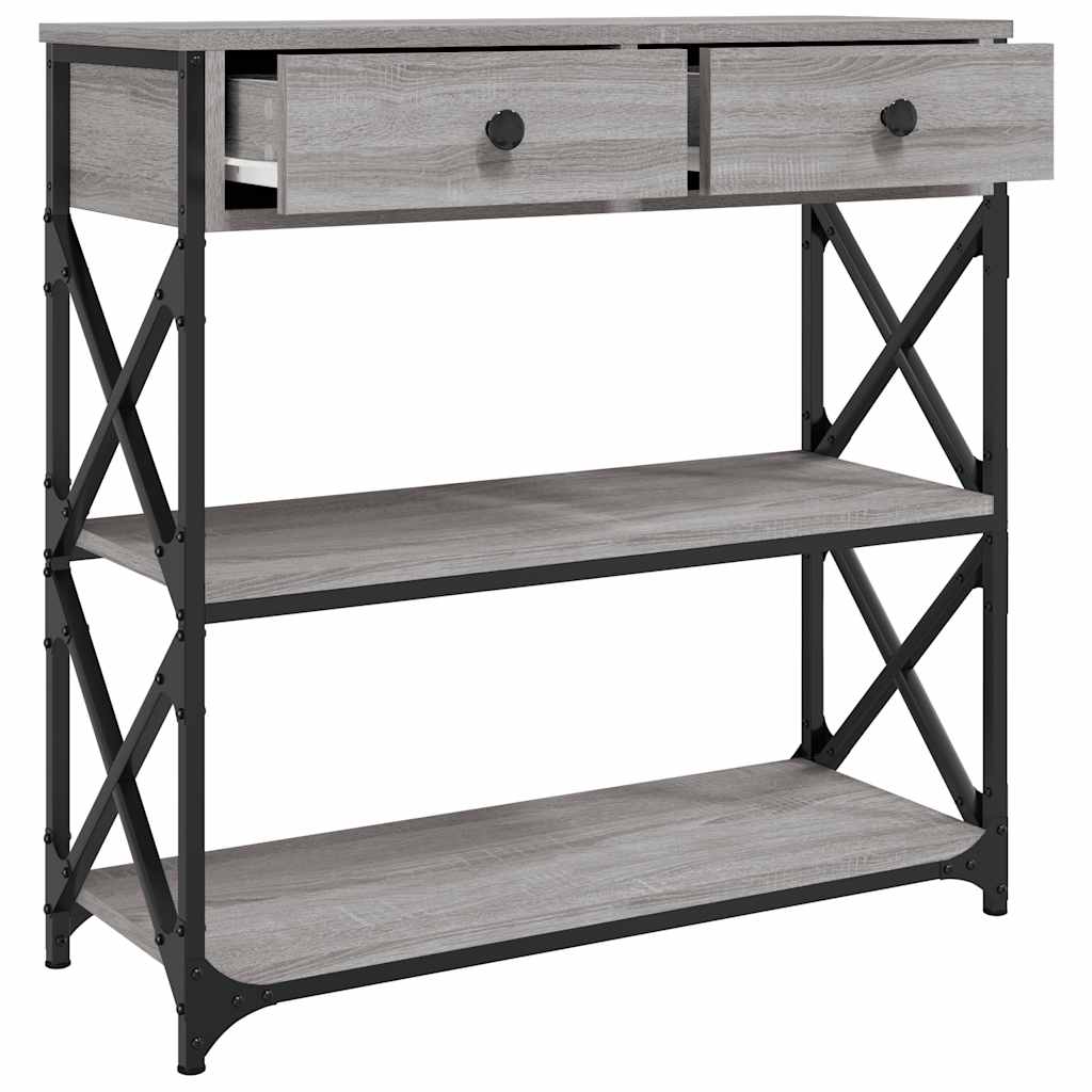 Tavolino Consolle Grigio Sonoma 75x28x75 cm Legno Multistrato - homemem39