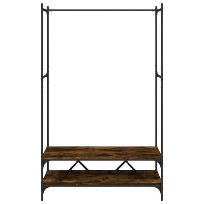 Appendiabiti con Scaffali Rovere Fumo in Legno Multistrato