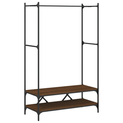 Appendiabiti con Scaffali Rovere Marrone in Legno Multistrato