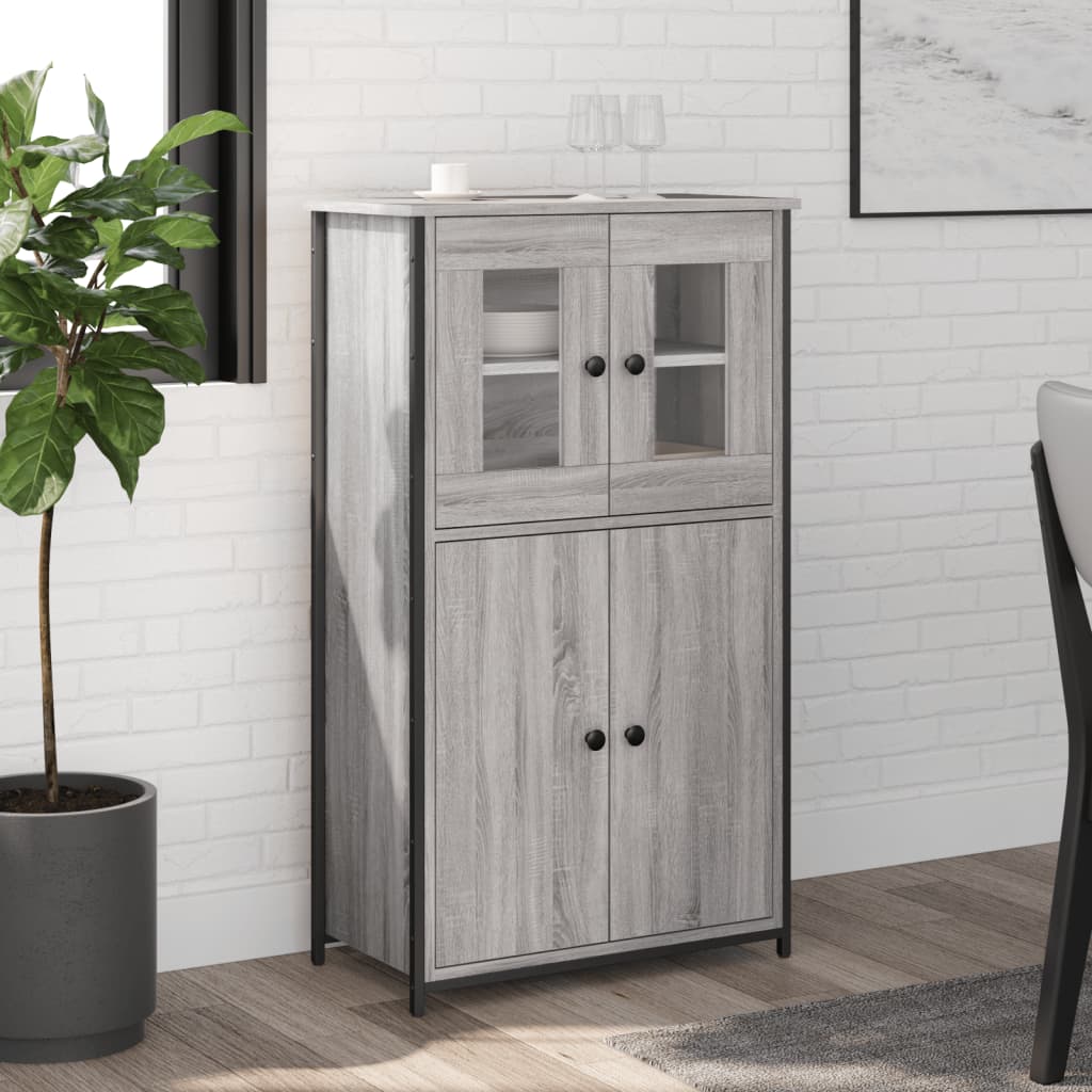 Credenza Grigio Sonoma 62x32x106,5 cm in Legno Multistrato | homemem39