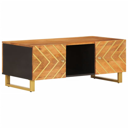 Tavolino da Salotto Marrone e Nero 100x54x40 cm Legno di Mango | homemem39