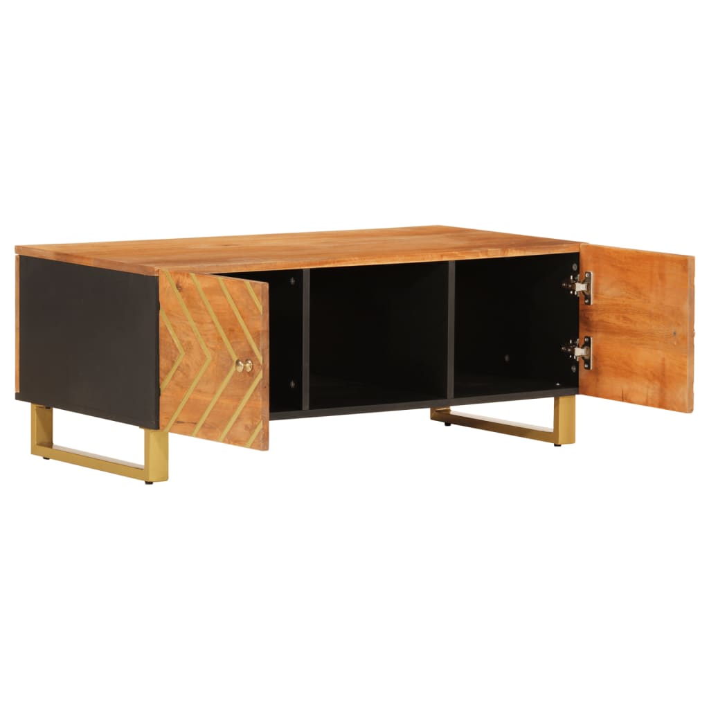 Tavolino da Salotto Marrone e Nero 100x54x40 cm Legno di Mango | homemem39