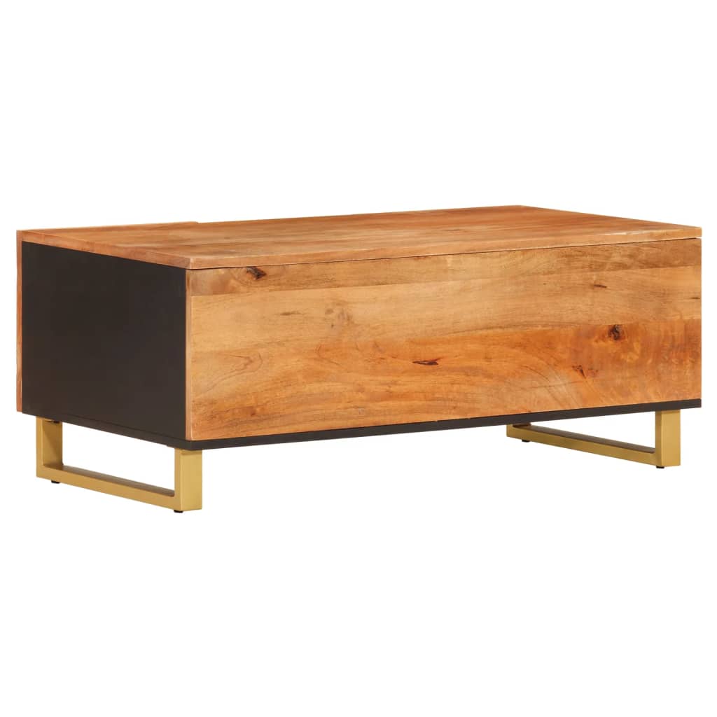 Tavolino da Salotto Marrone e Nero 100x54x40 cm Legno di Mango | homemem39