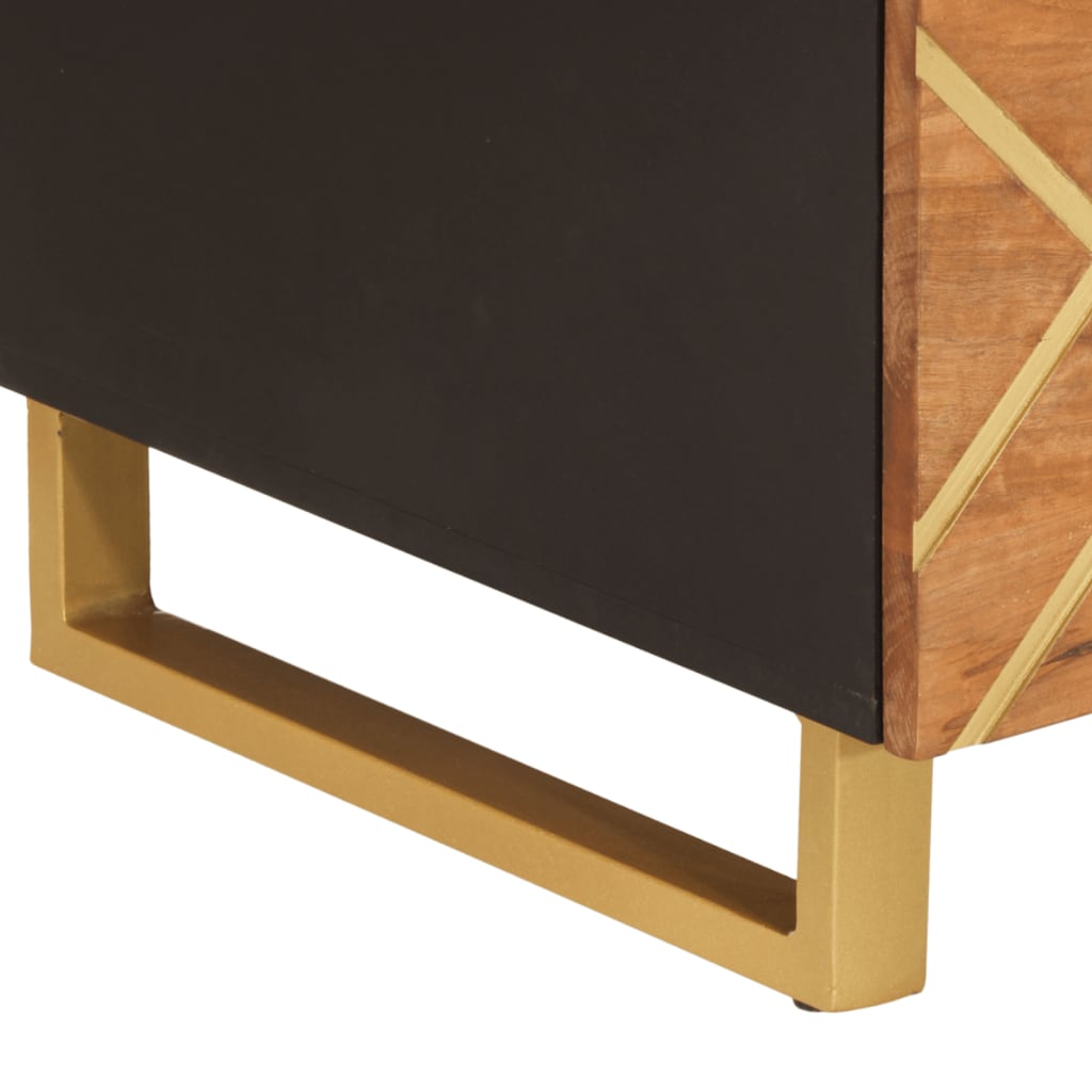 Tavolino da Salotto Marrone e Nero 100x54x40 cm Legno di Mango | homemem39