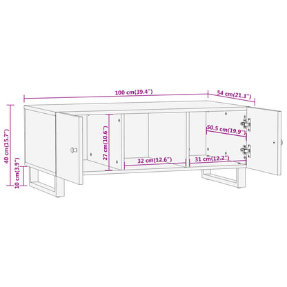 Tavolino da Salotto Marrone e Nero 100x54x40 cm Legno di Mango | homemem39