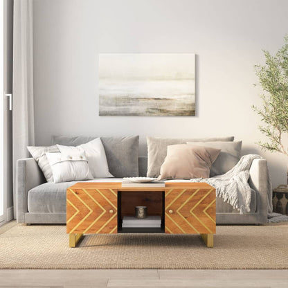 Tavolino da Salotto Marrone e Nero 100x54x40 cm Legno di Mango | homemem39