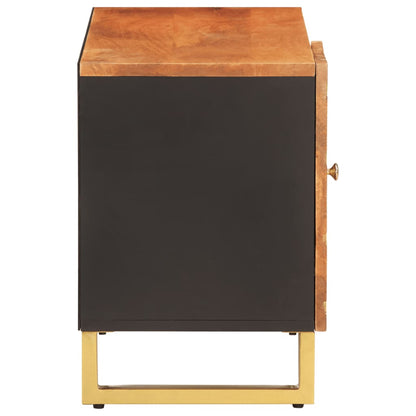 Mobile Porta TV Marrone e Nero 80x31,5x46 cm in Legno di Mango - homemem39