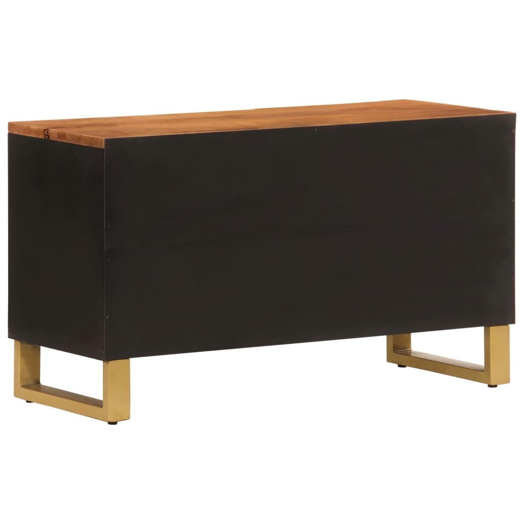 Mobile Porta TV Marrone e Nero 80x31,5x46 cm in Legno di Mango - homemem39