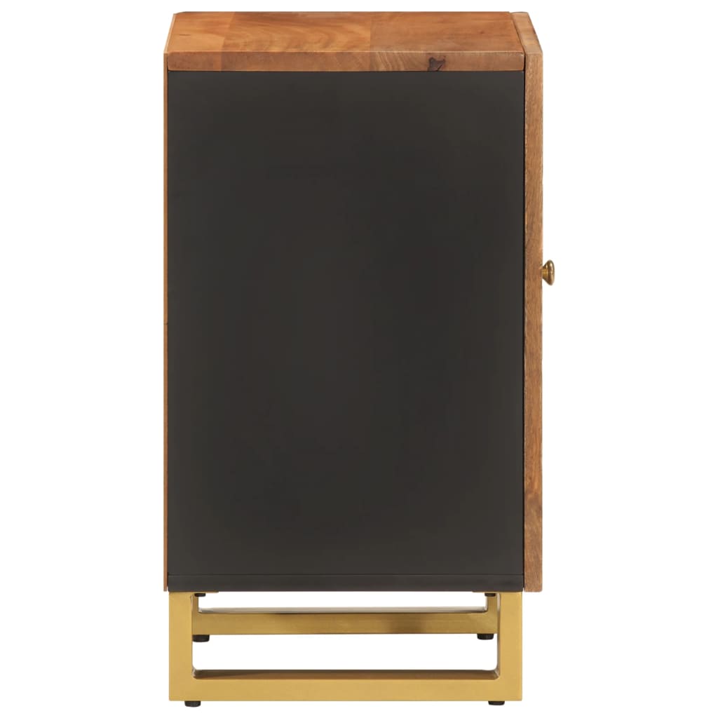 Mobiletto da Bagno Marrone e Nero 38x33,5x58 cm Legno di Mango | homemem39