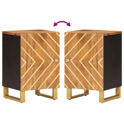 Mobiletto da Bagno Marrone e Nero 38x33,5x58 cm Legno di Mango