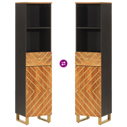 Mobile da Bagno Marrone e Nero 38x33,5x160 cm in Legno di Mango - homemem39