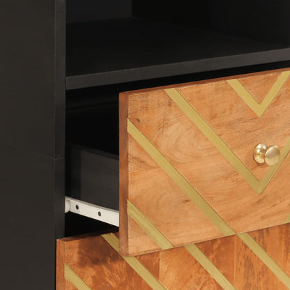 Mobile da Bagno Marrone e Nero 38x33,5x160 cm in Legno di Mango - homemem39