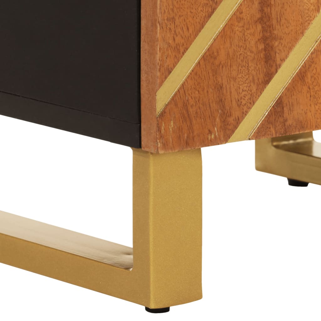 Mobile da Bagno Marrone e Nero 38x33,5x160 cm in Legno di Mango - homemem39