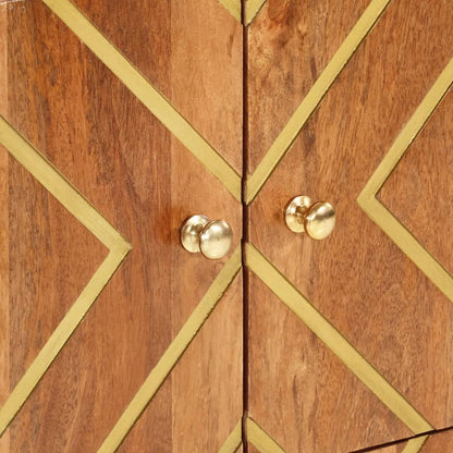 Mobiletto Marrone e Nero 60x33,5x75 cm Legno Massello di Mango - homemem39