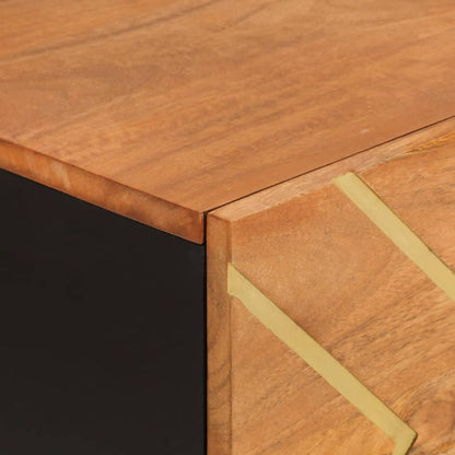 Credenza Marrone e Nera 80x33,5x75cm in Legno Massello di Mango - homemem39