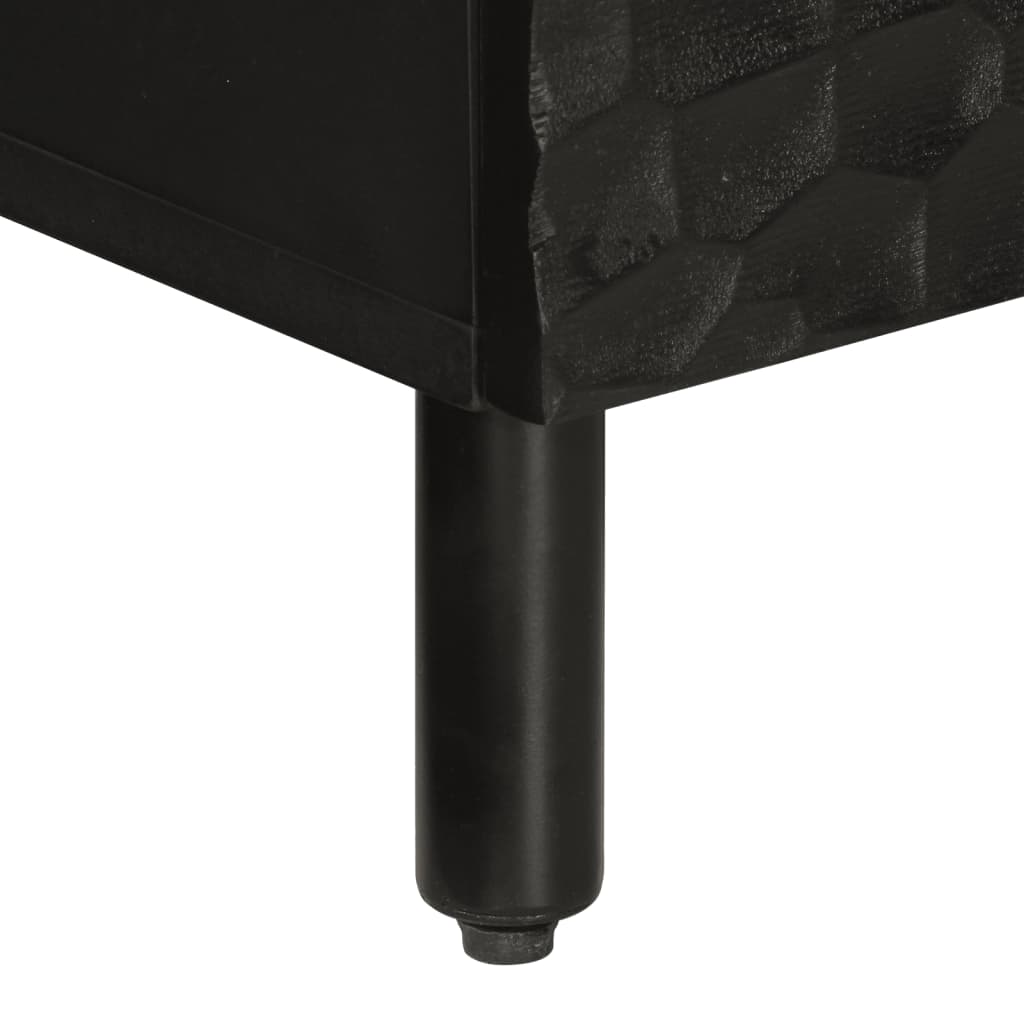 Mobile Porta TV Nero 70x33x46 cm in Legno Massello di Mango - homemem39