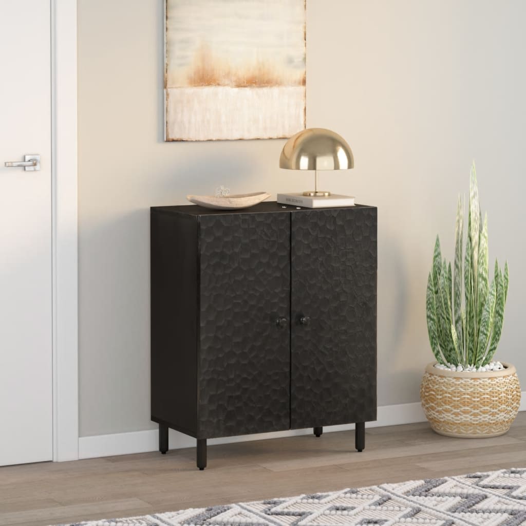 Black Sideboard 60x33x75 cm in Solid Mango Wood