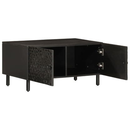 Tavolino da Salotto Nero 80x50x40 cm in Legno Massello di Mango | homemem39