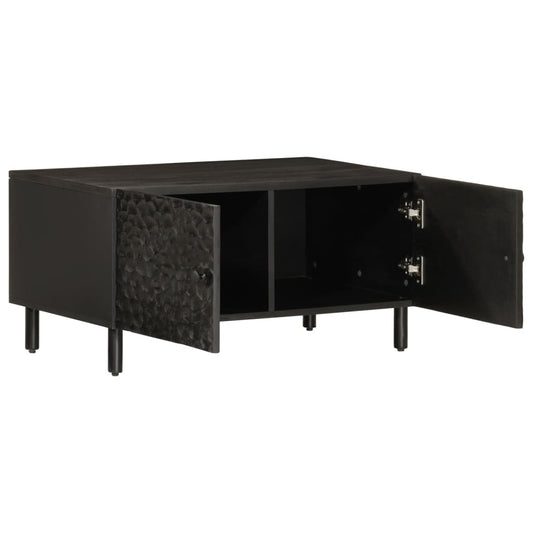 Tavolino da Salotto Nero 80x50x40 cm in Legno Massello di Mango | homemem39