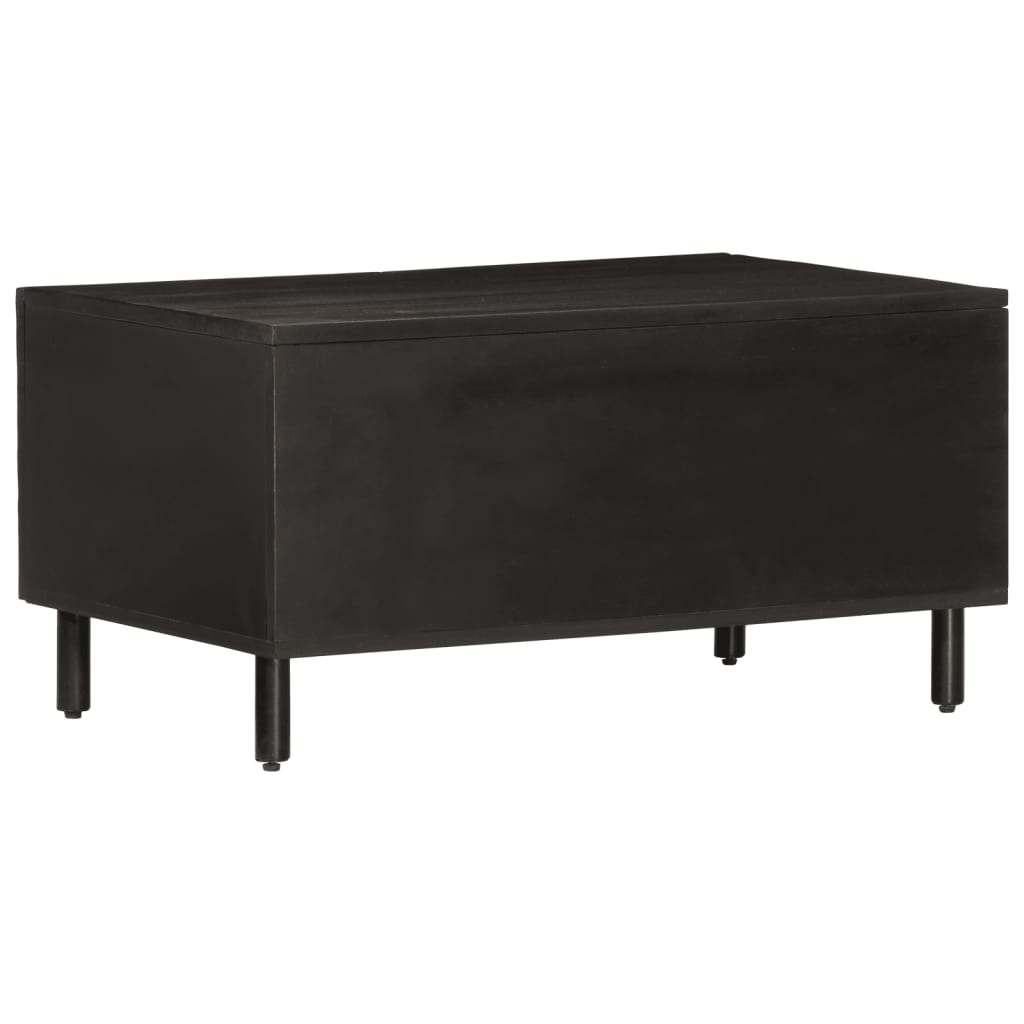 Tavolino da Salotto Nero 80x50x40 cm in Legno Massello di Mango | homemem39