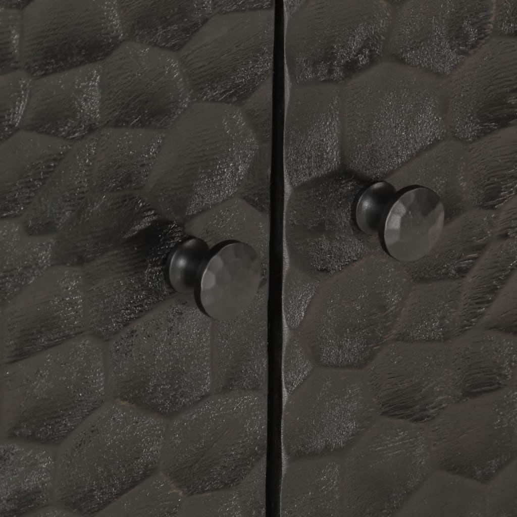 Tavolino da Salotto Nero 80x50x40 cm in Legno Massello di Mango | homemem39