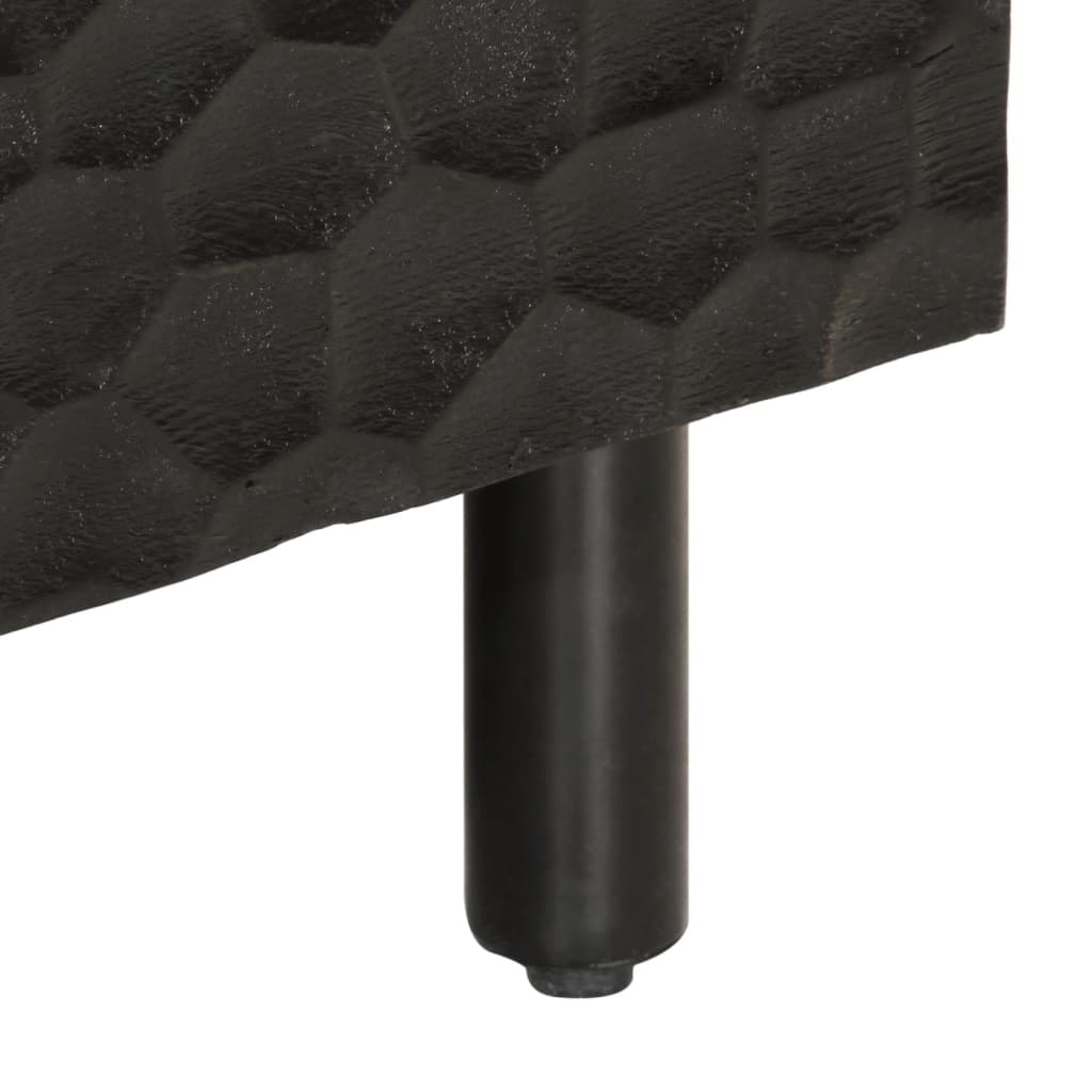 Tavolino da Salotto Nero 80x50x40 cm in Legno Massello di Mango | homemem39