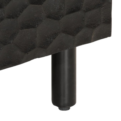 Tavolino da Salotto Nero 80x50x40 cm in Legno Massello di Mango | homemem39