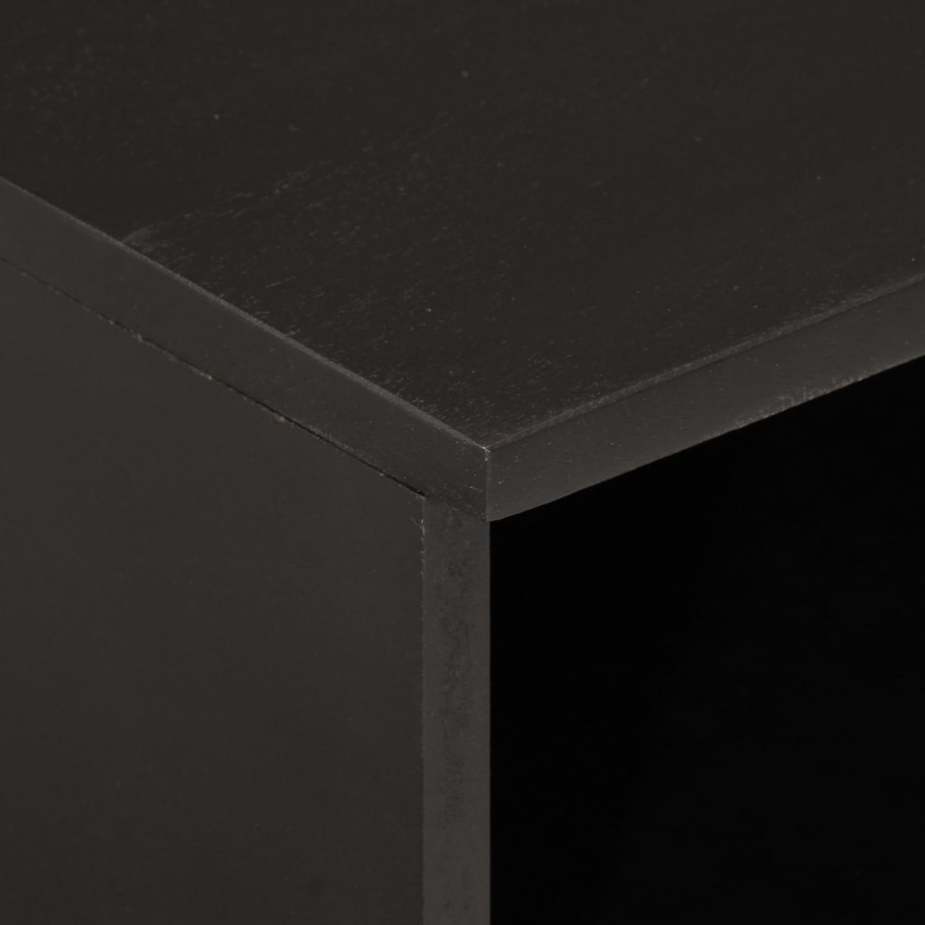 Comodino Nero 40x33x46 cm in Legno Massello di Mango - homemem39