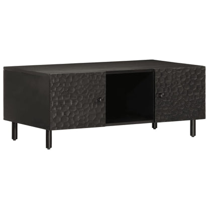 Tavolino da Salotto Nero 100x54x40cm in Legno Massello di Mango | homemem39