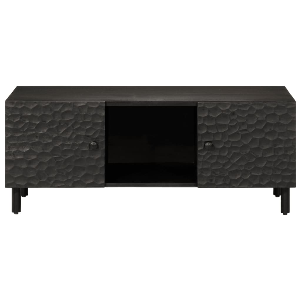 Tavolino da Salotto Nero 100x54x40cm in Legno Massello di Mango | homemem39