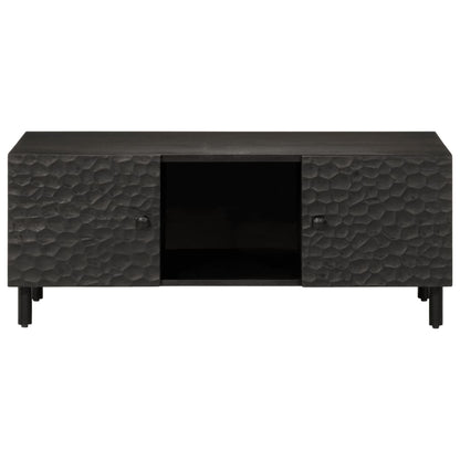 Tavolino da Salotto Nero 100x54x40cm in Legno Massello di Mango | homemem39
