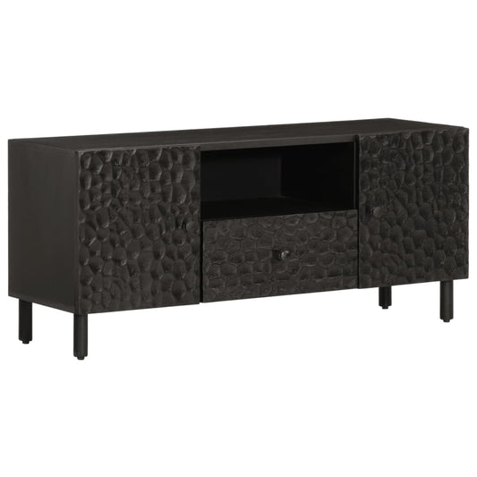 Black TV Cabinet 105x33x46 cm in Solid Mango Wood